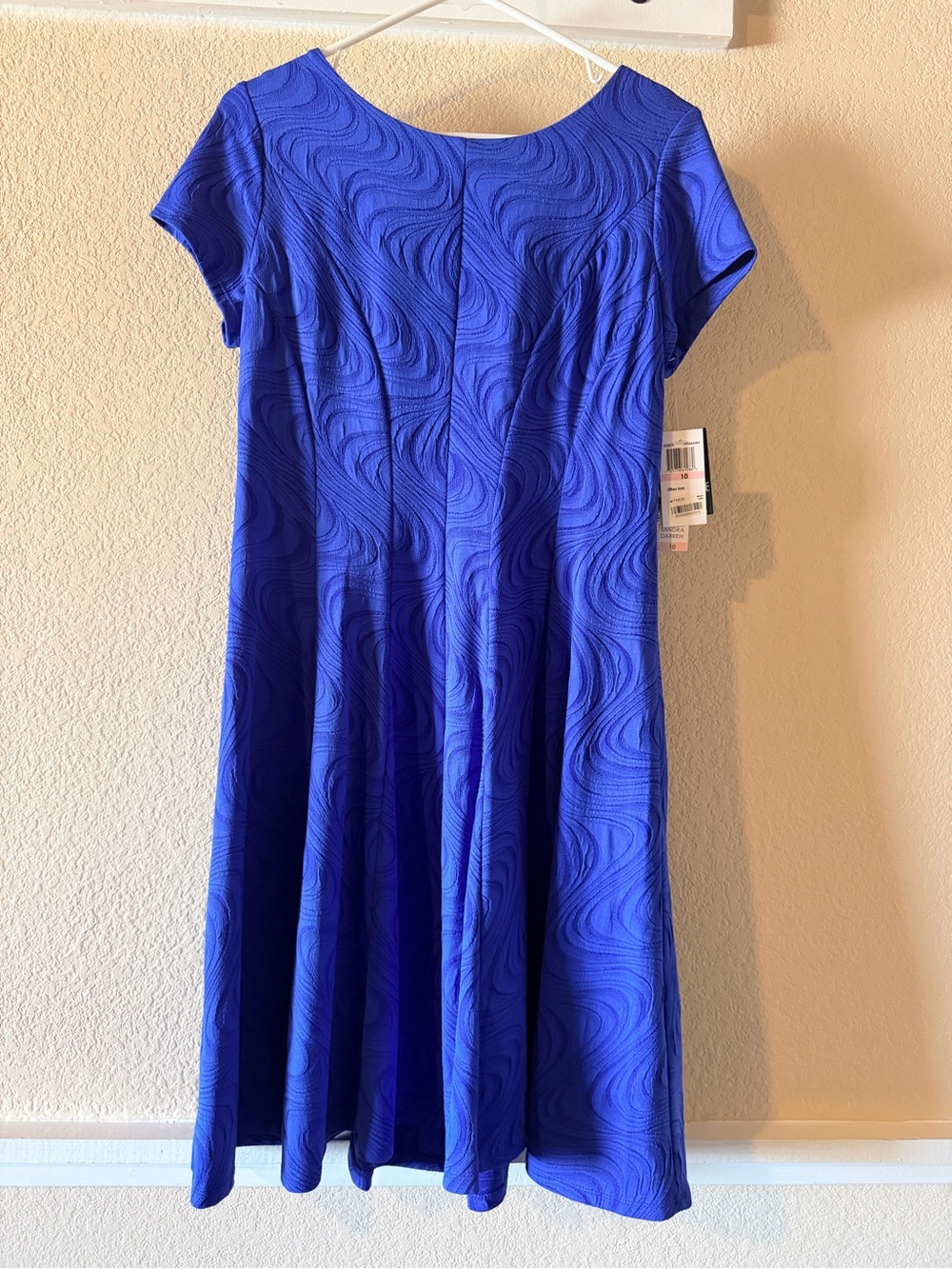 Sandra Darren Royal Blue Swirl Fit-and-Flare dress